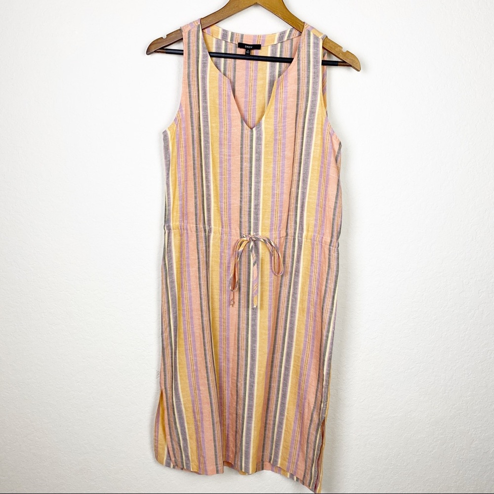 Anthropologie DREW Agave Striped Linen Dress